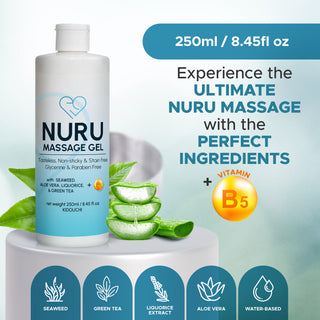 Nuru Massage Gel 250ml / 8.45 oz with Aloe Vera, Seaweed, Green Tea, Liquorice, and Vitamin B5