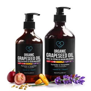 Eroticgel organic grapeseed massage oil with lavender and vitamin E, 300ml and 500ml