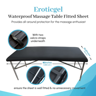 Eroticgel Waterproof Massage Table Fitted Sheet 203cm x 83cm (80″x 32.67″)