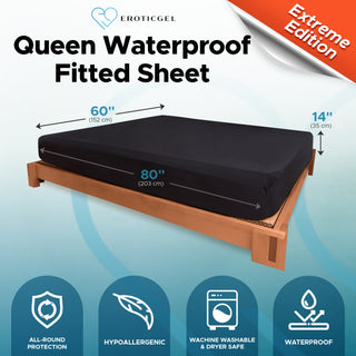 Eroticgel Queen Waterproof Fitted Sheet EXTREME Edition 152cm x 203cm + 35cm (60″ x 80″ +14″)