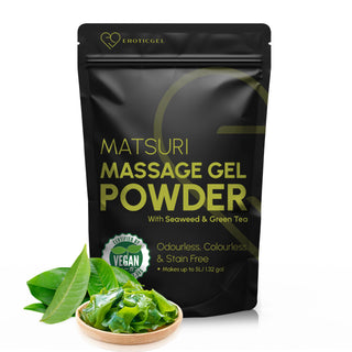Matsuri Edition Japanese Nuru Massage Gel Powder | Seaweed & Green Tea | Made in Japan | Vegan | Fragrance-Free | Water-Based