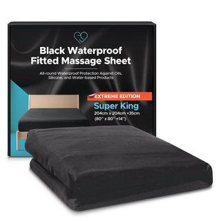 Extreme Waterproof Fitted Sheet | Full Coverage | Black | Nuru Massage