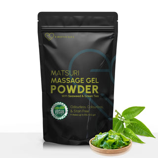 Matsuri Edition Japanese Nuru Massage Gel Powder | Seaweed & Green Tea | Made in Japan | Vegan | Fragrance-Free | Water-Based