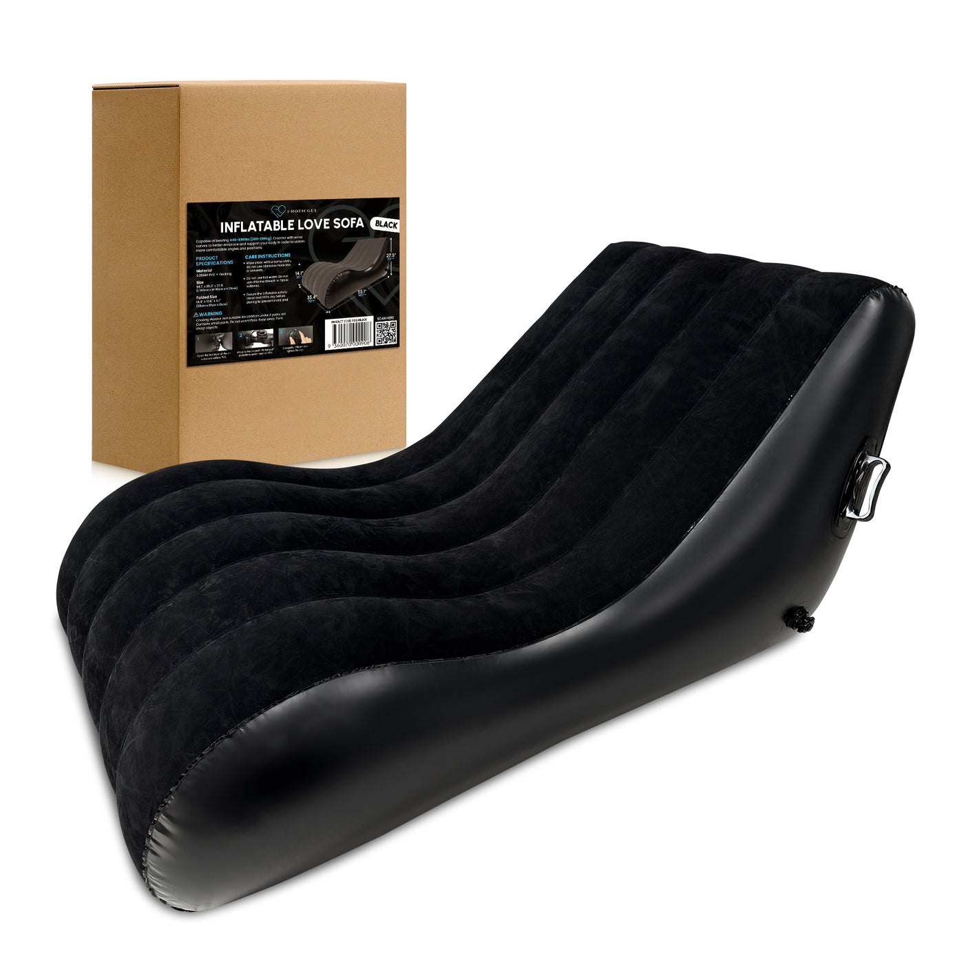 Inflatable Love Sofa | Multifunctional Love Sofa with Handles | Body Positioning for a Deeper and More Intimate Connection | PVC and Cotton Flock Material