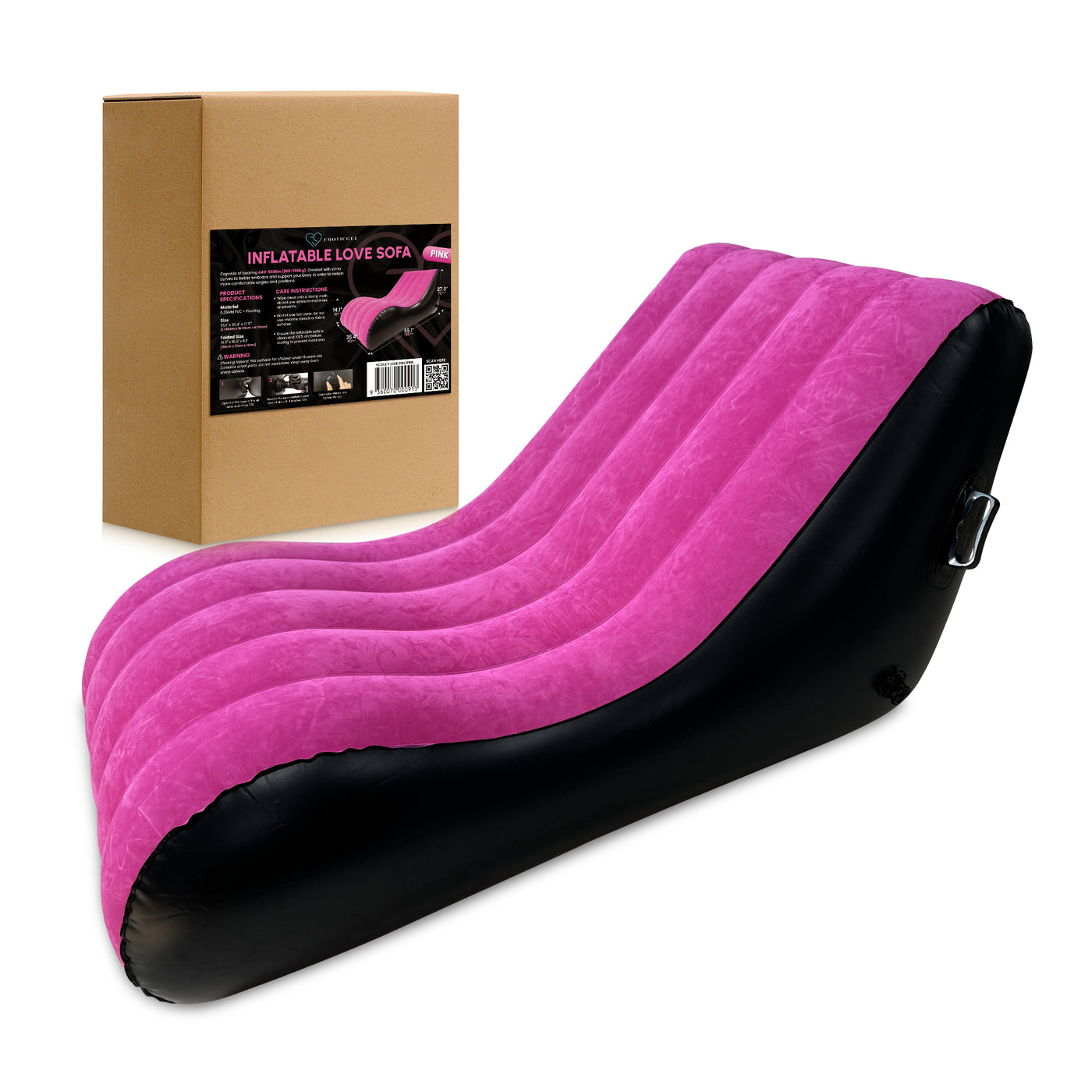 Inflatable Love Sofa | Multifunctional Love Sofa with Handles | Body Positioning for a Deeper and More Intimate Connection | PVC and Cotton Flock Material