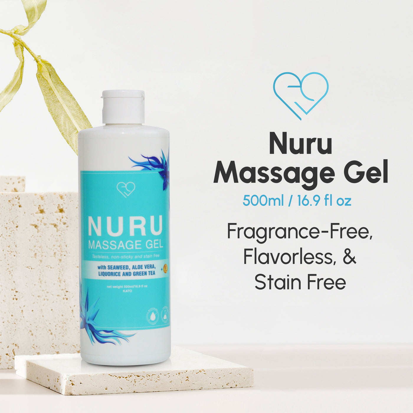 Eroticgel Nuru Massage Gel 500ml / 16.9 oz with Aloe Vera, Seaweed, Green Tea, Liquorice, and Vitamin B5