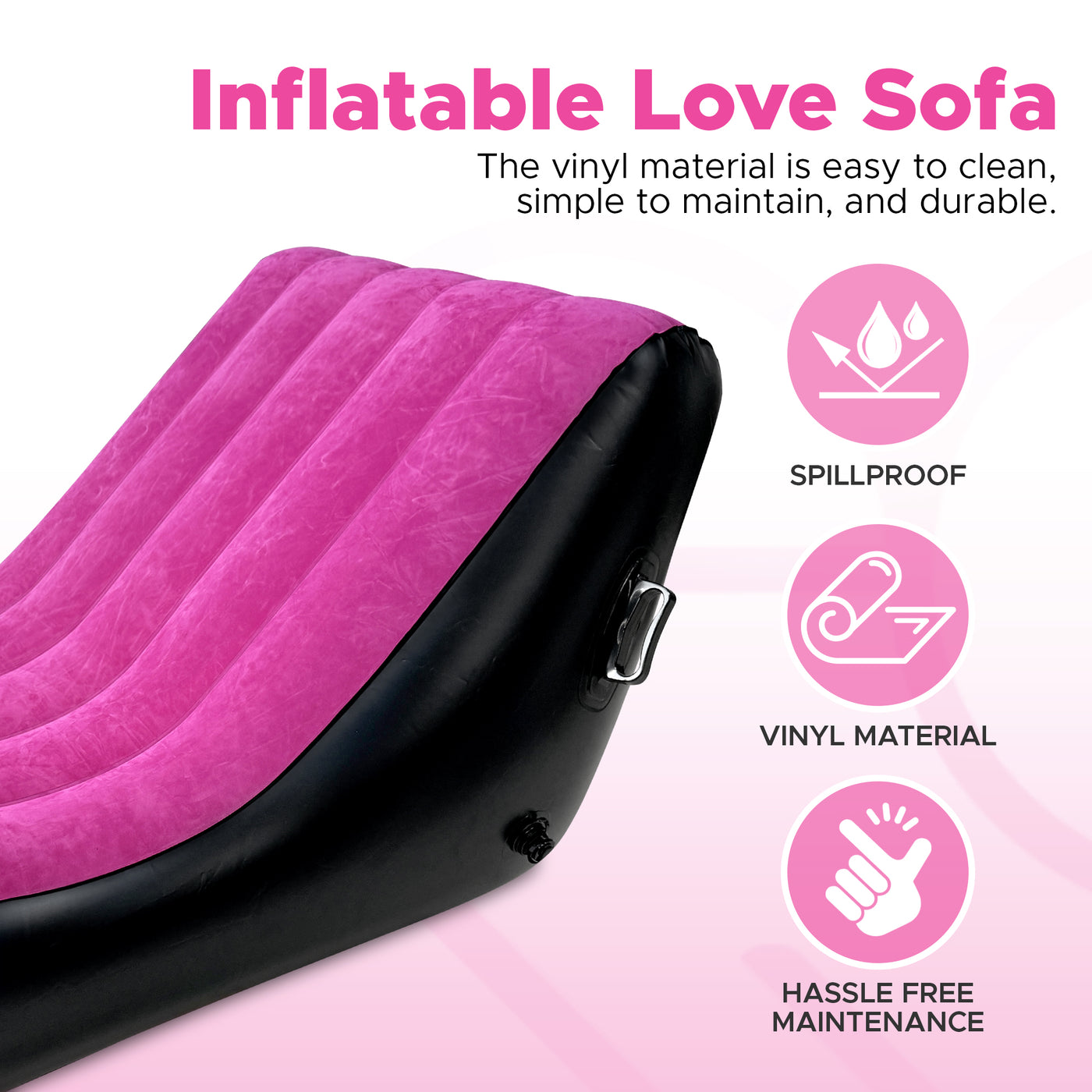 Inflatable Love Sofa | Multifunctional Love Sofa with Handles | Body Positioning for a Deeper and More Intimate Connection | PVC and Cotton Flock Material