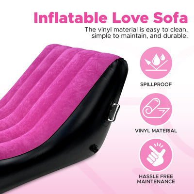 Inflatable Love Sofa | Multifunctional Love Sofa with Handles | Body Positioning for a Deeper and More Intimate Connection | PVC and Cotton Flock Material