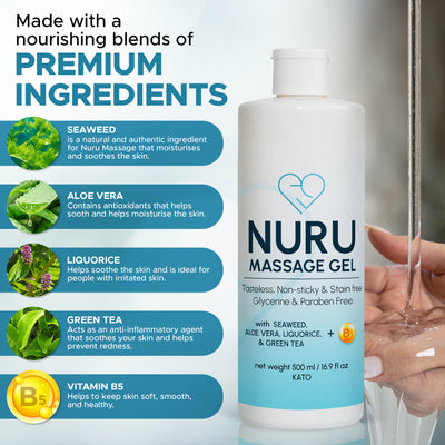 Eroticgel Nuru Massage Gel 500ml / 16.9 oz with Aloe Vera, Seaweed, Green Tea, Liquorice, and Vitamin B5