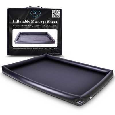 Eroticgel Black Inflatable Waterproof Massage Sheet 205cm x 156cm x 12cm (80.7″ x 61.4″ x 4.7″)