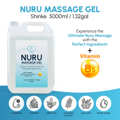 Eroticgel Nuru Massage Gel 5000ml / 1.32 gal with Aloe Vera, Seaweed, Green Tea, Liquorice, and Vitamin B5