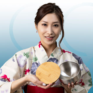 Nuru Massage Gel Stainless Steel Bowl with Bamboo Lid | 500ml/16.9 fl oz