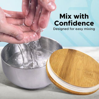 Nuru Massage Gel Stainless Steel Bowl with Bamboo Lid | 500ml/16.9 fl oz