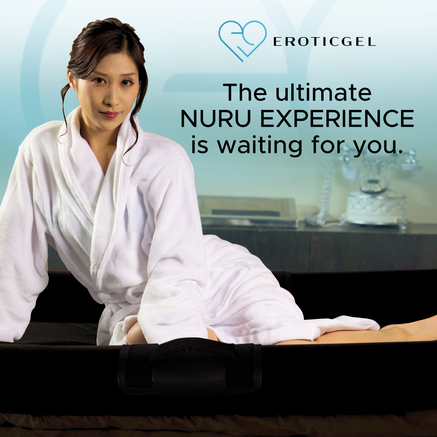 Eroticgel Black Inflatable Waterproof Massage Sheet 205cm x 156cm x 12cm (80.7″ x 61.4″ x 4.7″)
