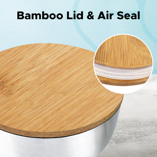 Nuru Massage Gel Stainless Steel Bowl with Bamboo Lid | 500ml/16.9 fl oz