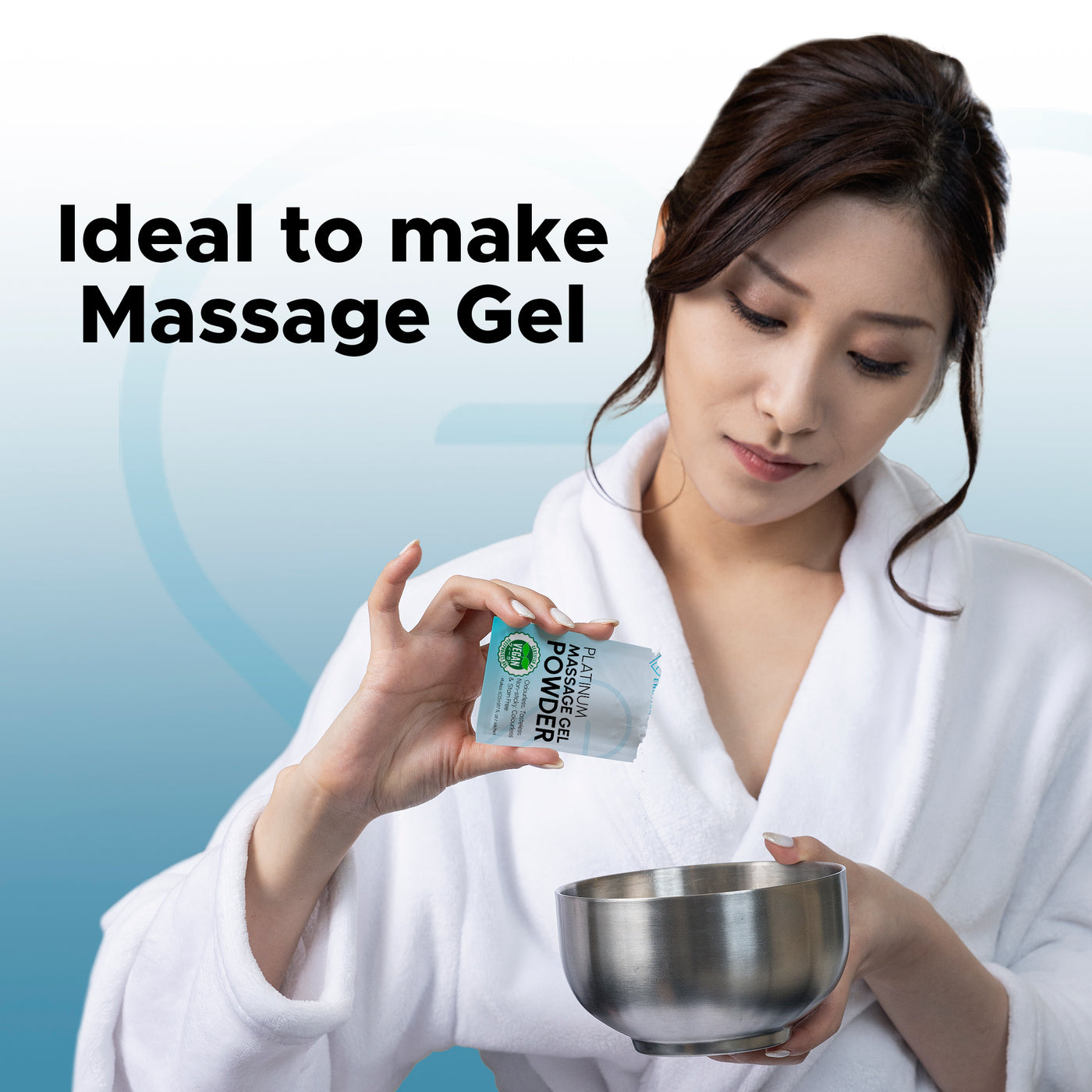 Eroticgel 500ml/16.9 fl oz Massage Gel Stainless Steel Bowl with Bamboo Lid