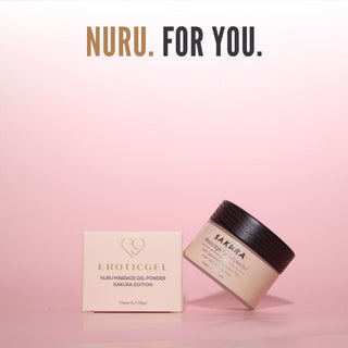Sakura Edition Japanese Nuru Massage Gel Powder 40g | Formulated with Aloe Vera, Seaweed, Liquorice, & Green Tea | Makes 4L / 1.05 gal