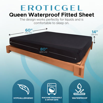 Eroticgel Queen Waterproof Fitted Sheet 152cm x 203cm + 35cm  (60″x 80″ + 14″)