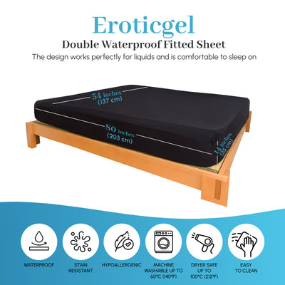 Eroticgel DOUBLE Waterproof Fitted Sheet 137cm x 203cm + 35cm (54″x 80″ + 14″)