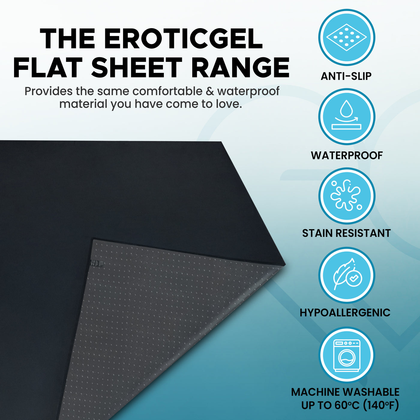 Eroticgel Anti-Slip Waterproof Play Sheet 200cm x 200cm (79″x 79″)