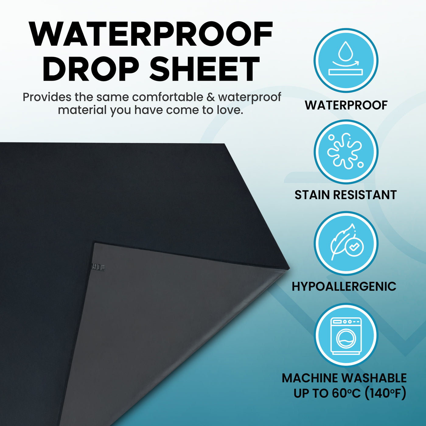 Eroticgel Waterproof Drop Sheet 150cm x 150cm (59″x 59″)