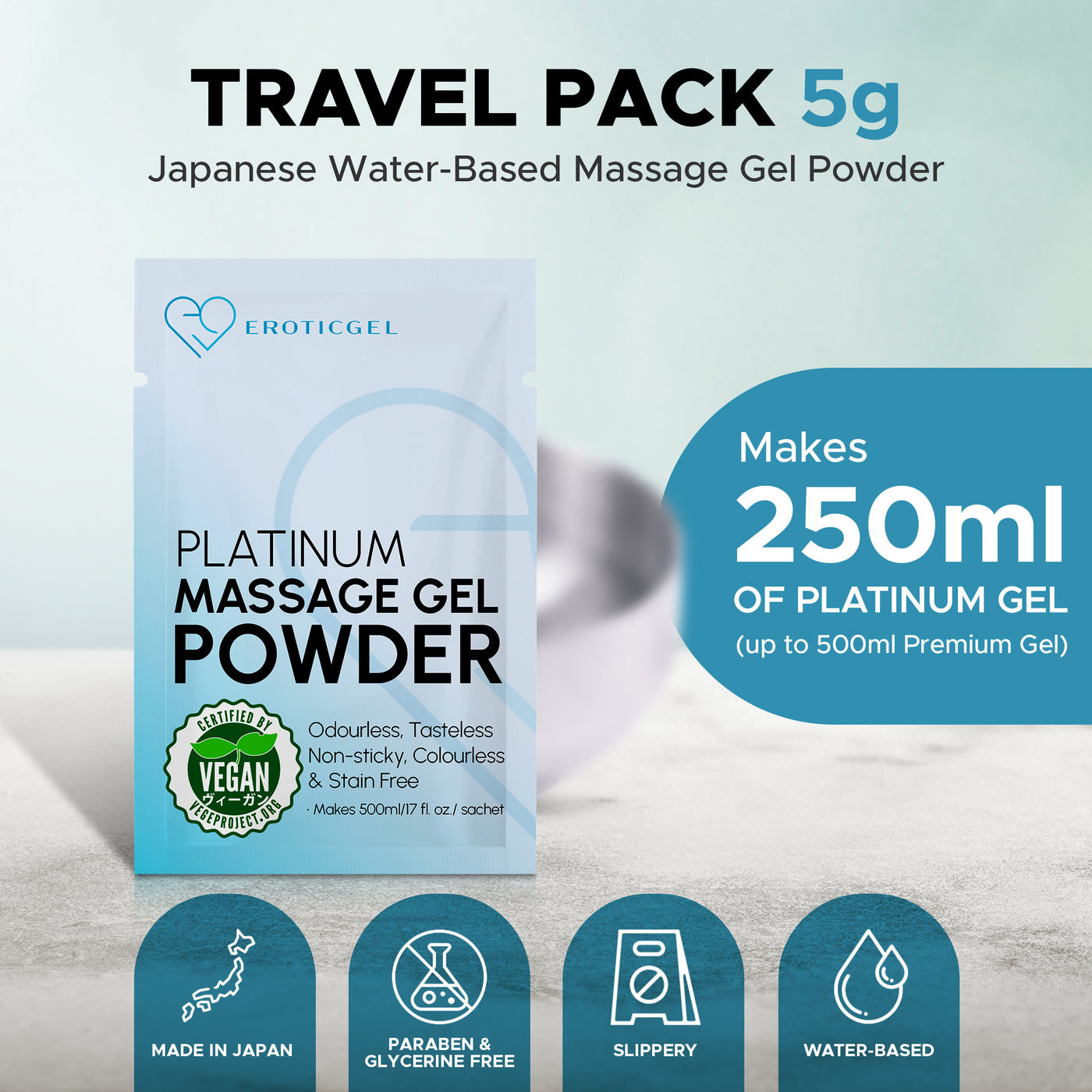 Premium Massage Gel Powder - Box of 100 x 5g Sachet