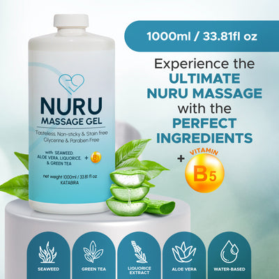 Eroticgel Nuru Massage Gel 1000ml / 33.81 oz with Aloe Vera, Seaweed, Green Tea, Liquorice, and Vitamin B5