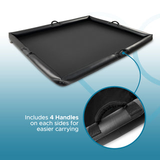 Nuru Inflatable Waterproof Massage Sheet with Handles 210cm x 156cm x 16cm (83’’ x 61’’ x 6’’)