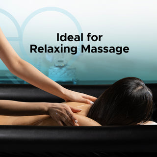 Nuru Inflatable Waterproof Massage Sheet with Handles 210cm x 156cm x 16cm (83’’ x 61’’ x 6’’)