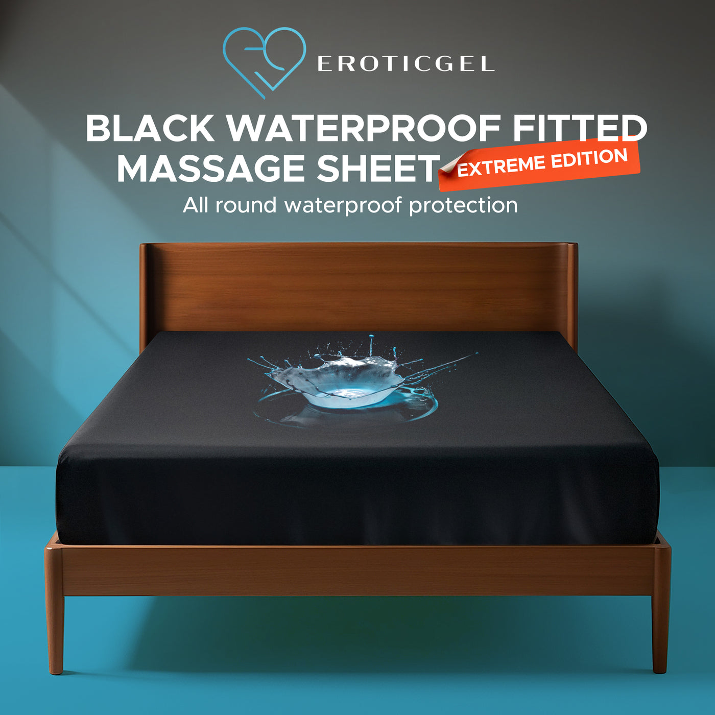 Eroticgel Queen Waterproof Fitted Sheet EXTREME Edition 152cm x 203cm + 35cm (60″ x 80″ +14″)