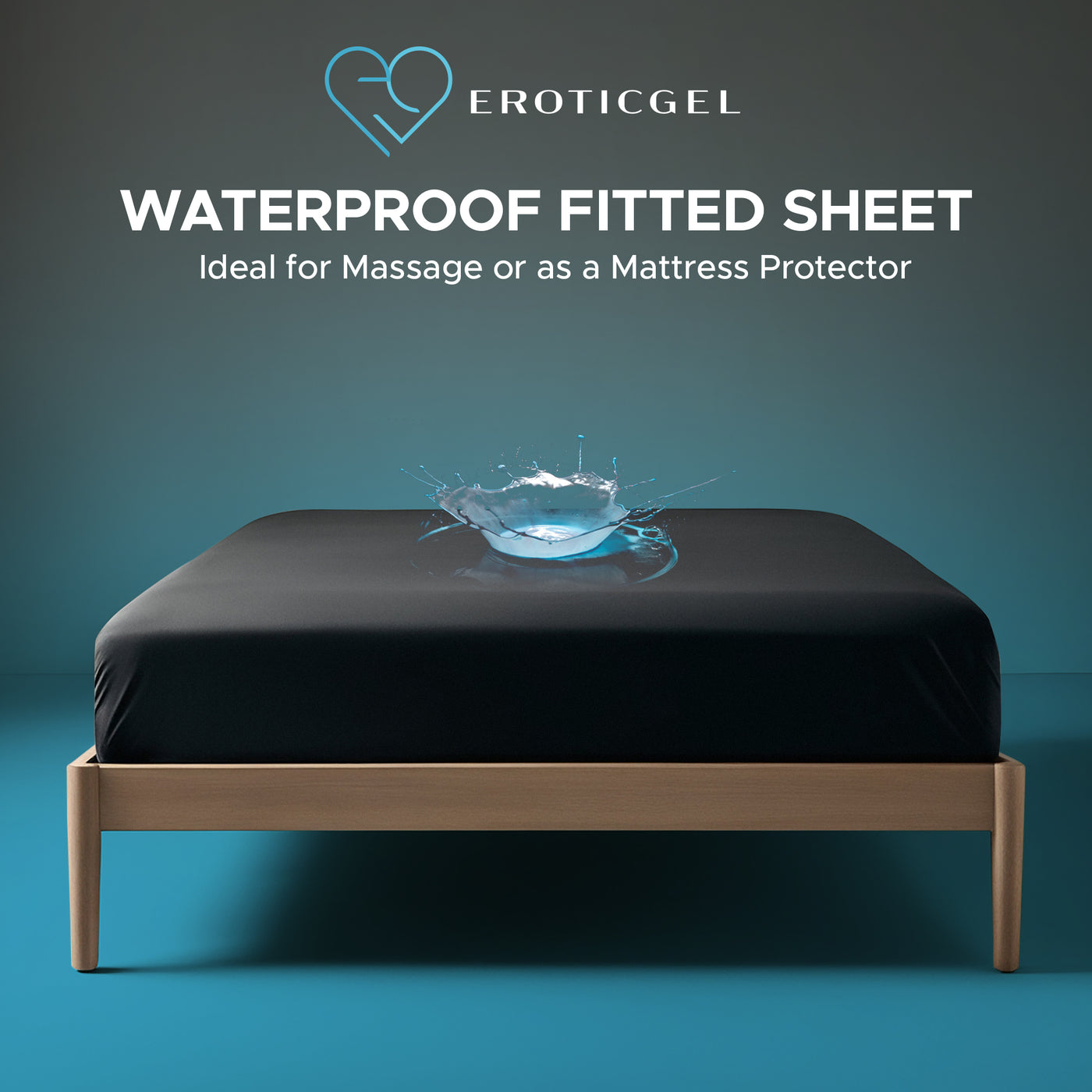 Eroticgel King Waterproof Fitted Sheet 183cm x 203cm + 35cm (72″x 80″ + 14″)