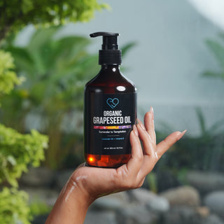 Organic Grapeseed Massage Oil with Lavender & Vitamin E | Lightweight, Non-Greasy Body & Skin Oil | 300ml & 500ml