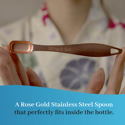 2-Piece Massage Gel Mixer with Plastic Bottle and Rose Gold Stainless Steel Spoon