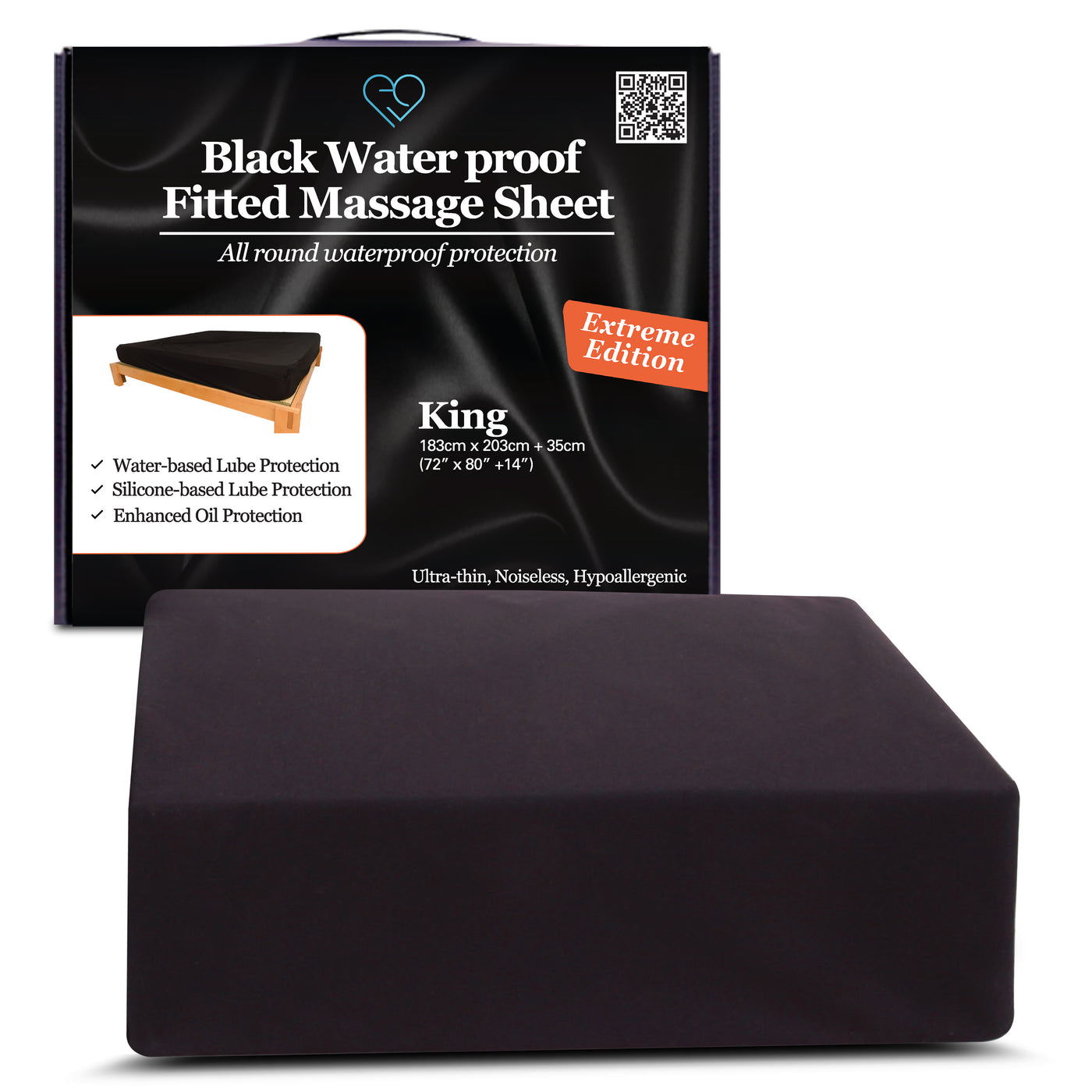 Eroticgel KING Waterproof Fitted Sheet EXTREME Edition 183cm x 203cm + 35cm (72″x 80″ + 14″)