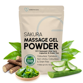 Sakura Edition Japanese Nuru Massage Gel Powder | Aloe Vera, Seaweed, Liquorice & Green Tea | Made in Japan | Vegan | Fragrance-Free
