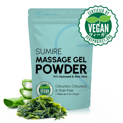Sumire Edition Japanese Nuru Massage Gel Powder | Resealable Sachet | Nori Seaweed & Aloe Vera | Made in Japan | Vegan | Paraben & Glycerin Free