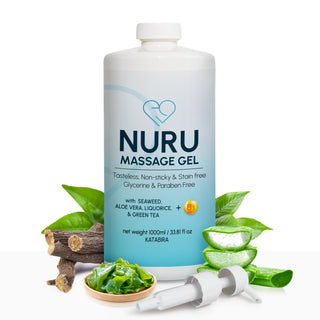 Nuru Massage Gel 1000ml / 33.81 oz with Aloe Vera, Seaweed, Green Tea, Liquorice, and Vitamin B5