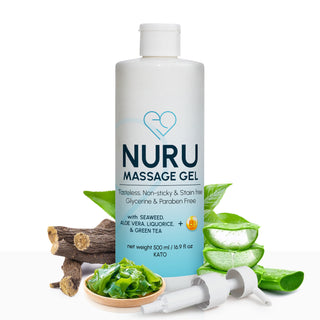Nuru Massage Gel 500ml / 16.9 oz with Aloe Vera, Seaweed, Green Tea, Liquorice, and Vitamin B5