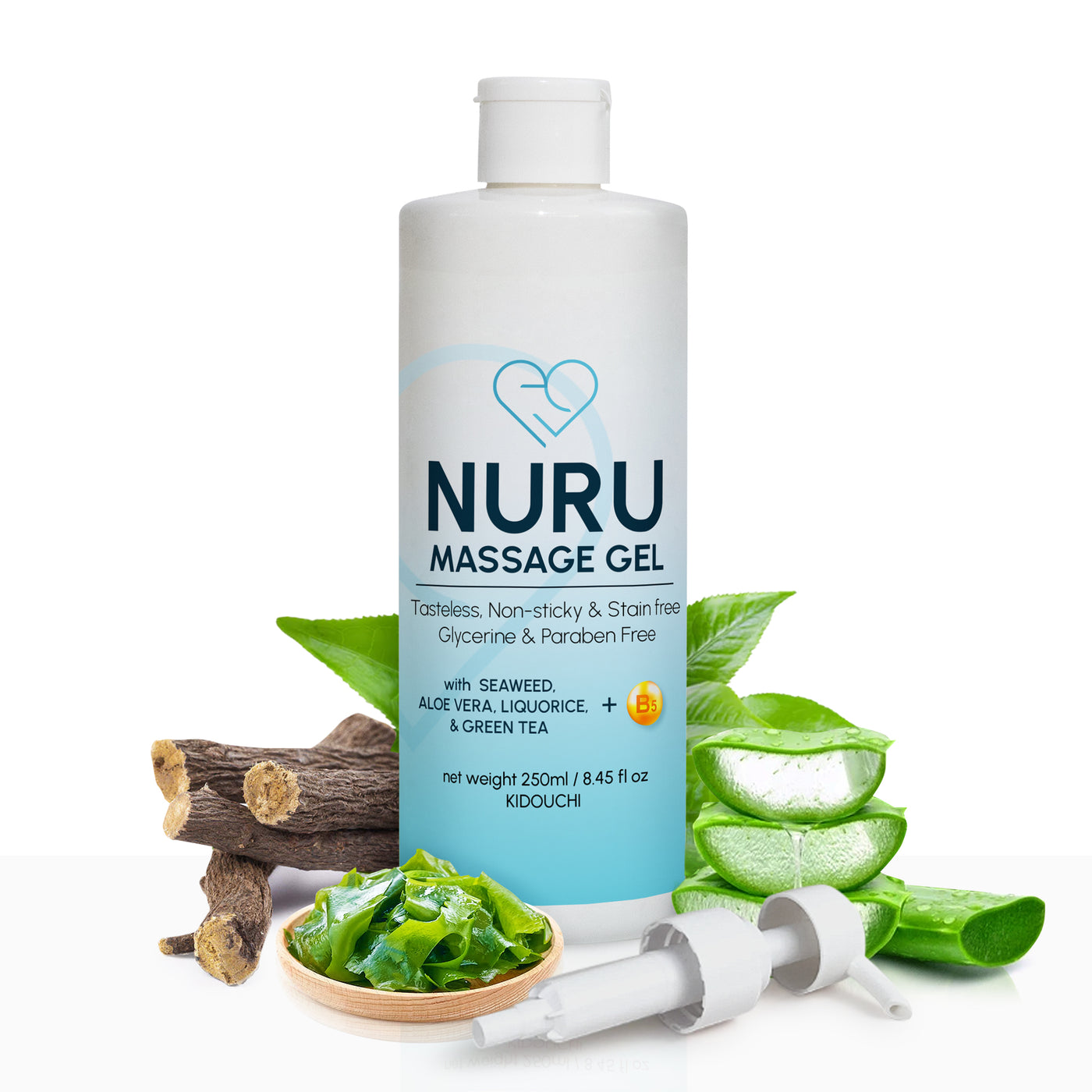 Eroticgel Nuru Massage Gel 250ml / 8.45 oz with Aloe Vera, Seaweed, Green Tea, Liquorice, and Vitamin B5