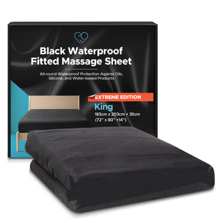 Extreme Waterproof Fitted Sheet | Full Coverage | Black | Nuru Massage