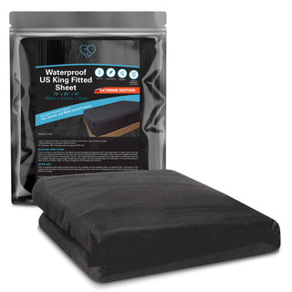 Extreme Waterproof Fitted Sheet | Full Coverage | Black | Nuru Massage