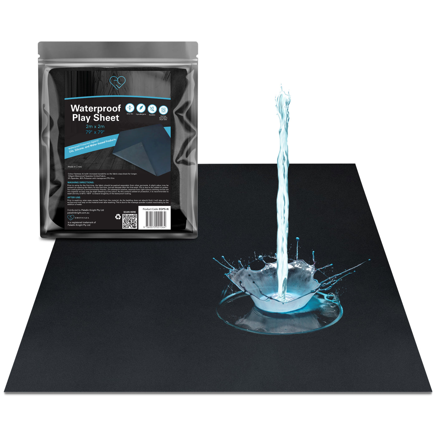 Eroticgel Waterproof Play Sheet 200cm x 200cm (79″x 79″)