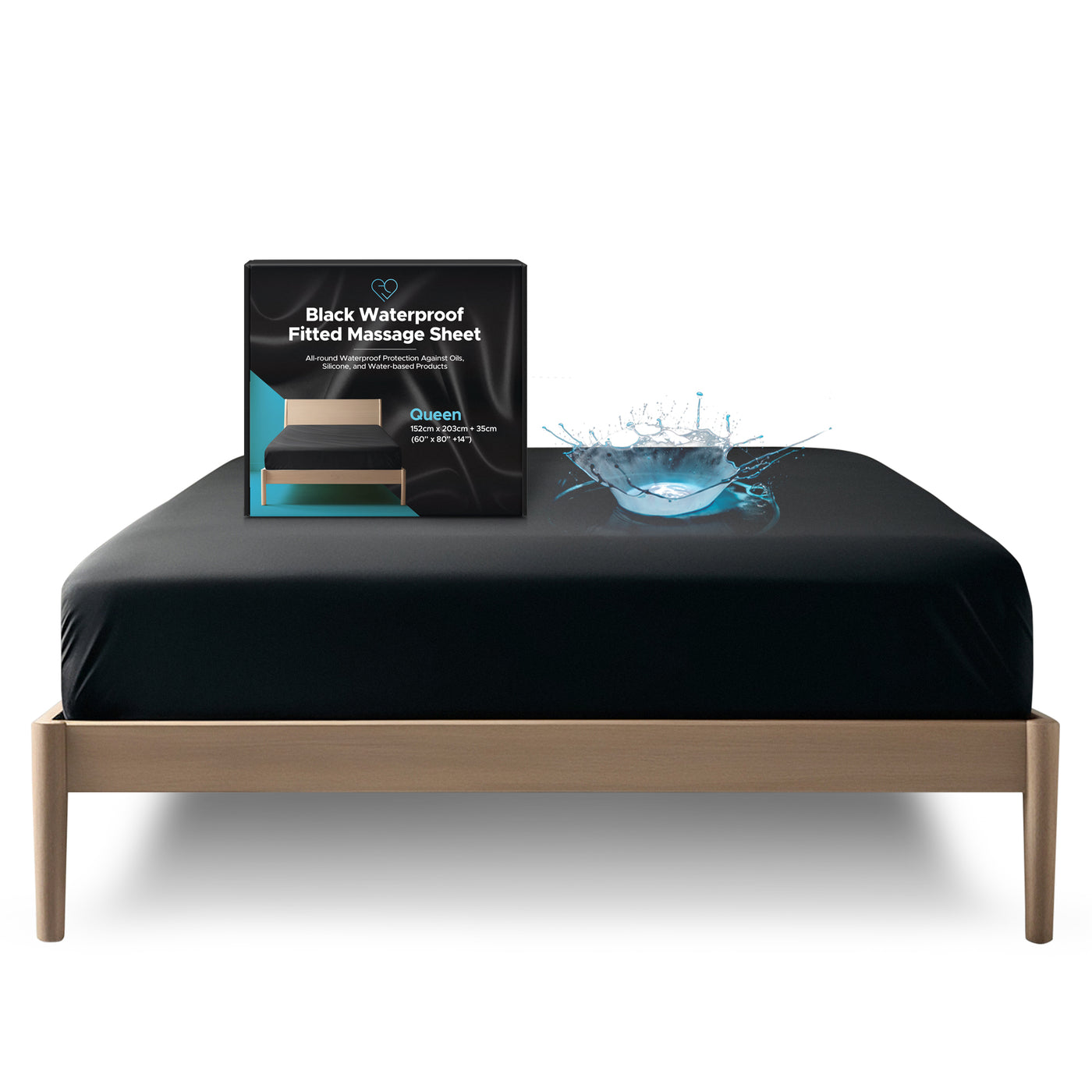 Eroticgel Queen Waterproof Fitted Sheet 152cm x 203cm + 35cm  (60″x 80″ + 14″)