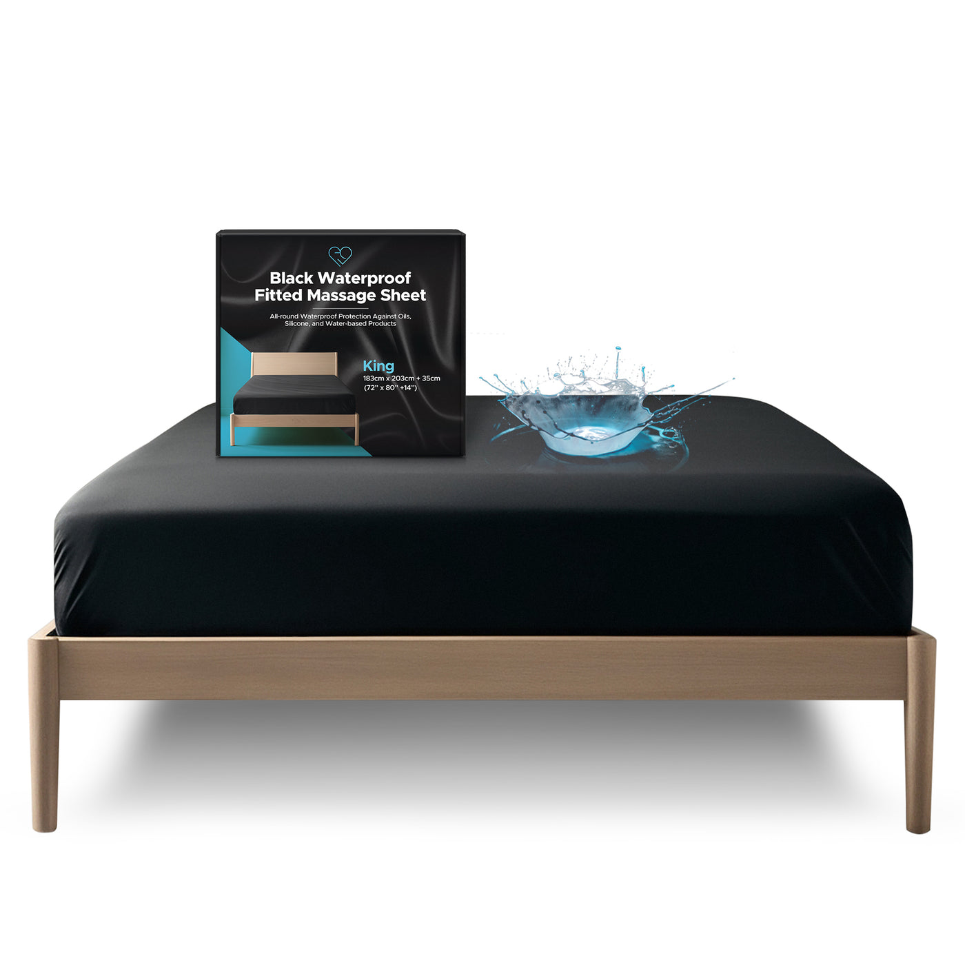 Eroticgel King Waterproof Fitted Sheet 183cm x 203cm + 35cm (72″x 80″ + 14″)