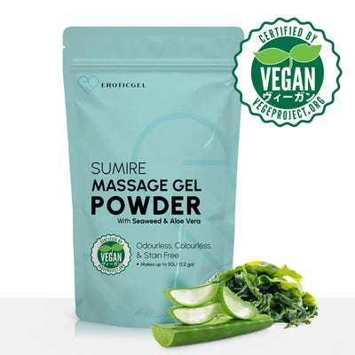 Sumire Edition Japanese Nuru Massage Gel Powder | Resealable Sachet | Nori Seaweed & Aloe Vera | Made in Japan | Vegan | Paraben & Glycerin Free