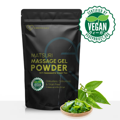 Matsuri Edition Japanese Nuru Massage Gel Powder | Resealable Sachet | Seaweed & Green Tea | Made in Japan | Vegan | Paraben & Glycerin Free