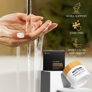 Matsuri Edition Japanese Nuru Massage Gel Powder | Seaweed & Green Tea | Made in Japan | Vegan | Fragrance-Free | Water-Based