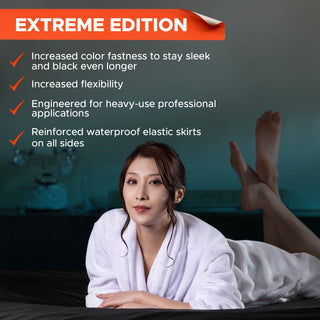 Extreme Waterproof Fitted Sheet | Full Coverage | Black | Nuru Massage
