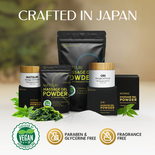 Matsuri Edition Japanese Nuru Massage Gel Powder | Seaweed & Green Tea | Made in Japan | Vegan | Fragrance-Free | Water-Based