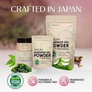Sakura Edition Japanese Nuru Massage Gel Powder | Aloe Vera, Seaweed, Liquorice & Green Tea | Made in Japan | Vegan | Fragrance-Free